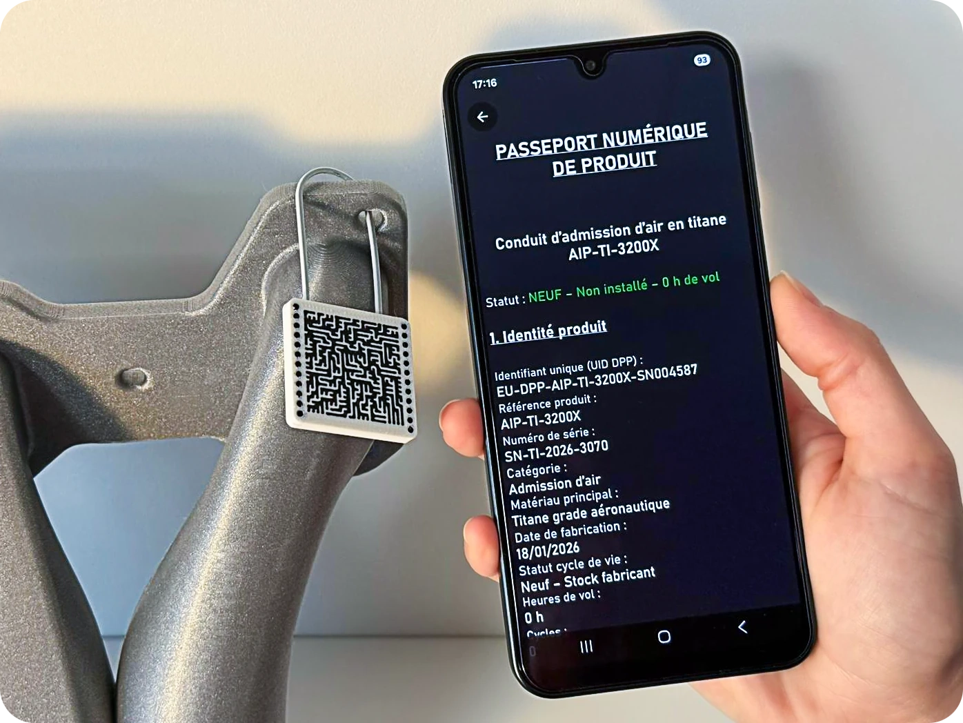 Exemple : passeport digital de produit